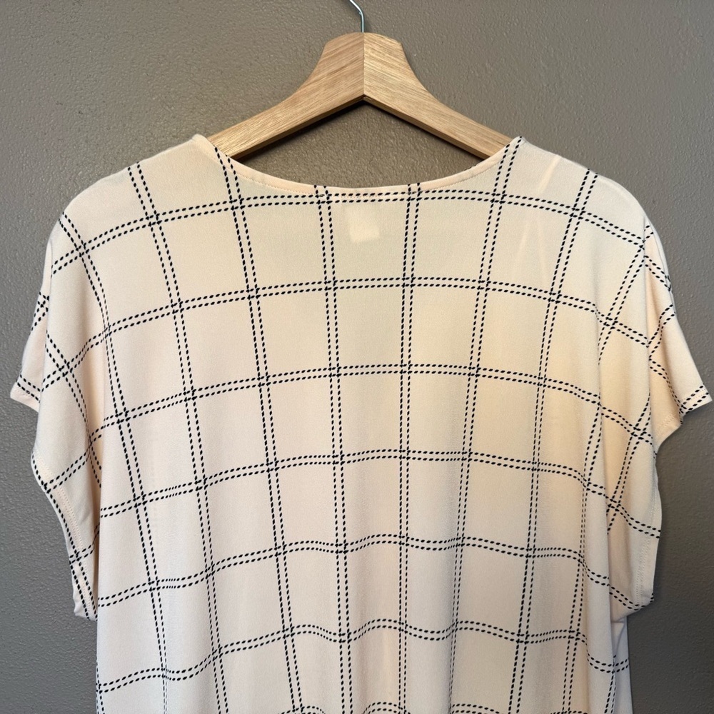 Liz Claiborne Pink & Black Faux Wrap Style Short Sleeve Silky Blouse Size XXL - Picture 7 of 14